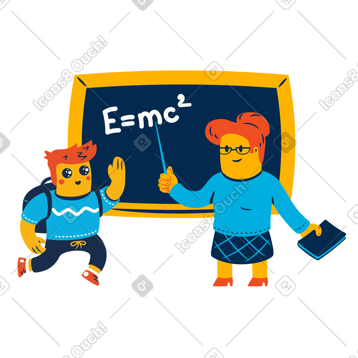 Illustration Leçon d'école dans le style Flame à télécharger aux formats PNG, SVG