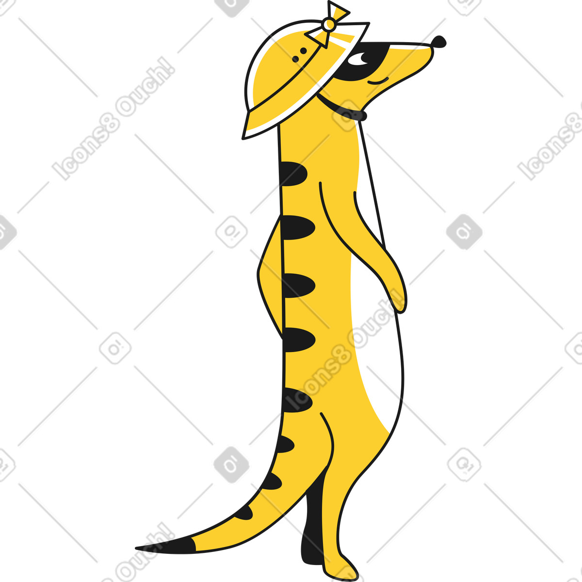下载 Taxi 风格的 猫鼬女 插画，支持 PNG、SVG 格式