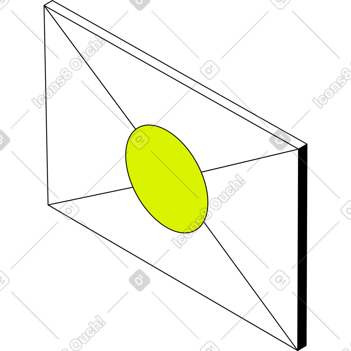 Busta con adesivo illustrazione in stile Isometric scarica in PNG, SVG