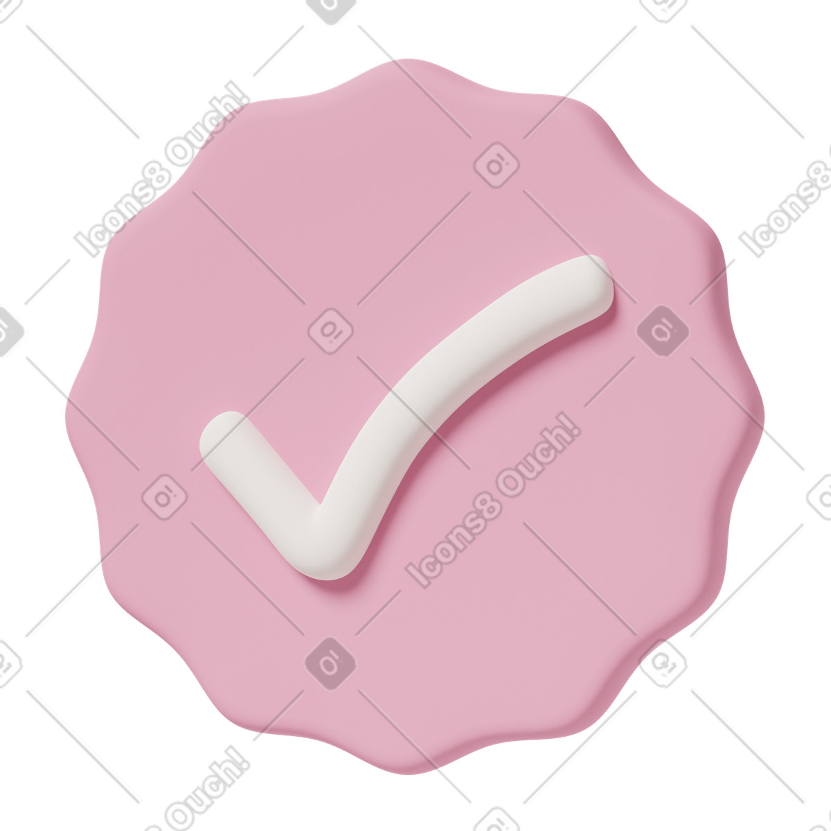 下载 3D Casual life 风格的 Check mark pink 插画，支持 PNG、SVG 格式
