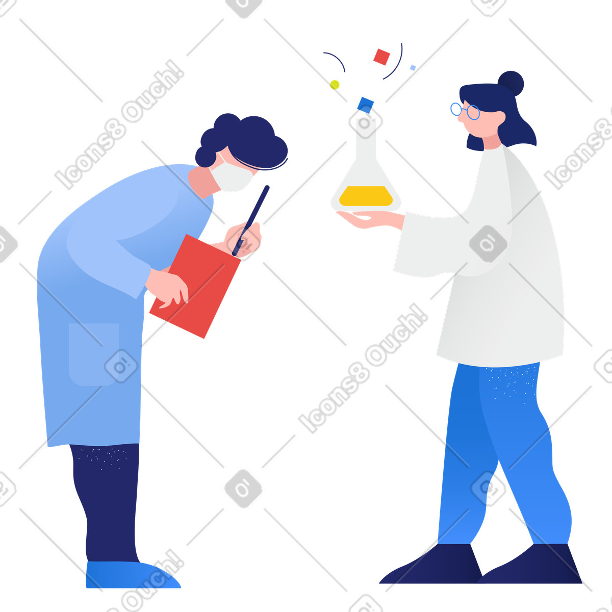 下载 Clip 风格的 试管中的物质 插画，支持 PNG、SVG 格式