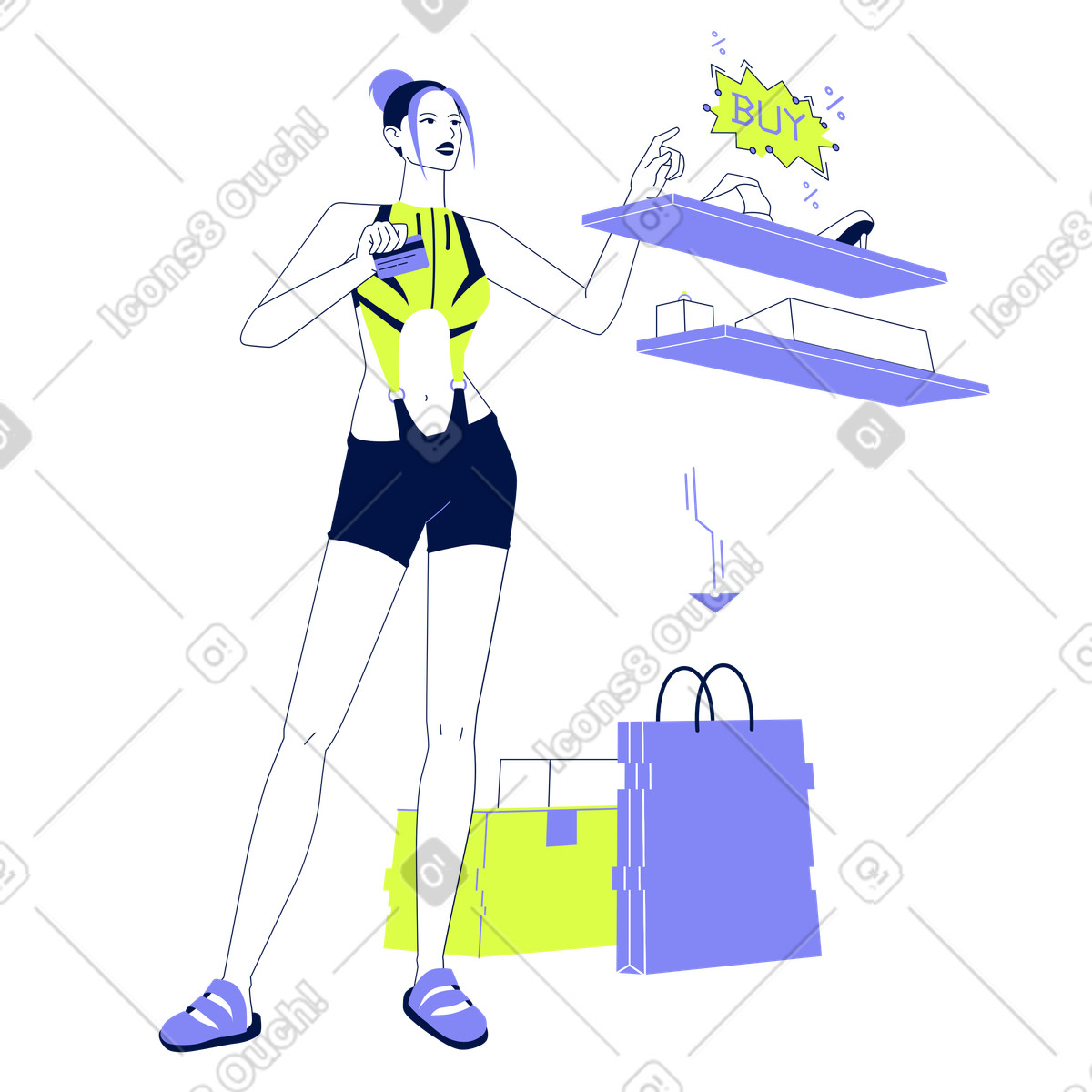 Ilustração de Customer making choice in web shop, Digital shopping experience em no estilo Glow para baixar em PNG, SVG