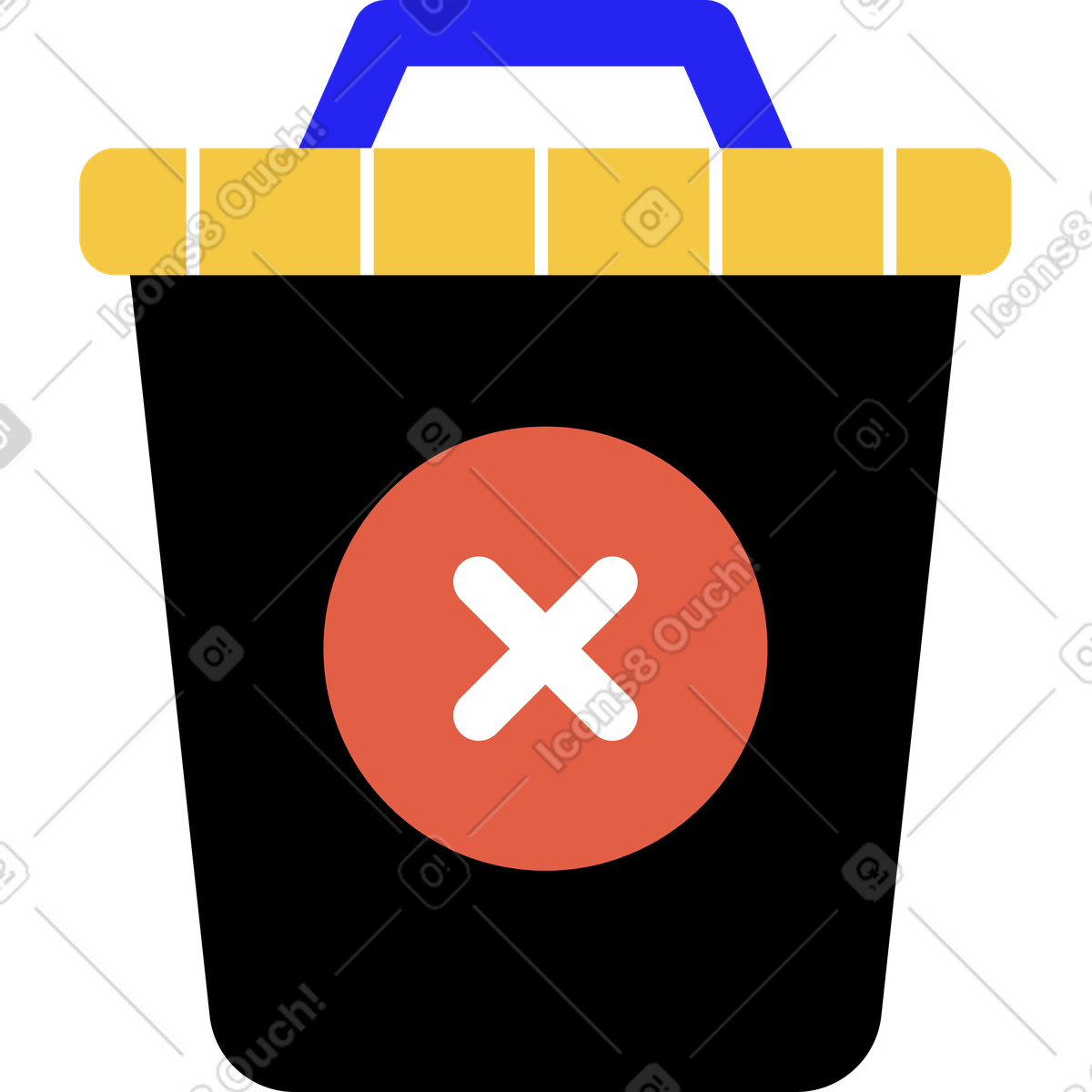 Ilustración Balde con tapa en estilo Flat a descargar en PNG y SVG