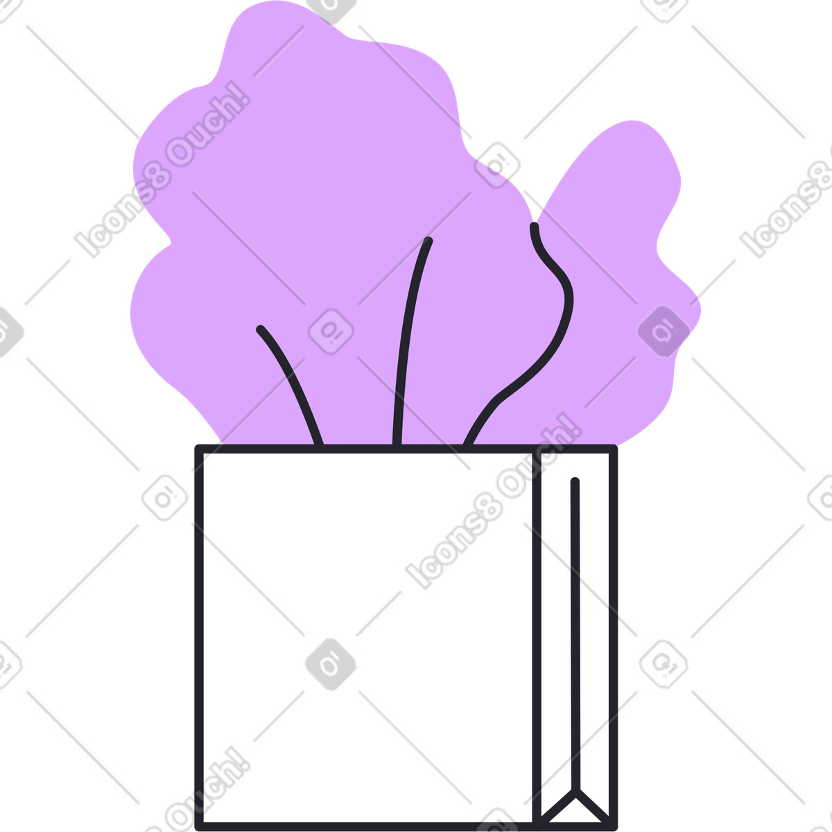 Salad in a paper bag illustration Grapy style download PNG, SVG