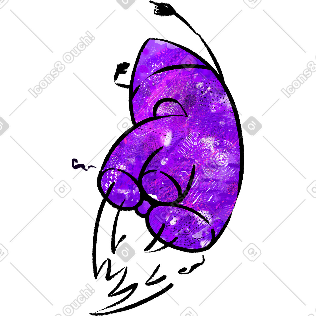 Illustration Fusée dans le style Doobry à télécharger aux formats PNG, SVG