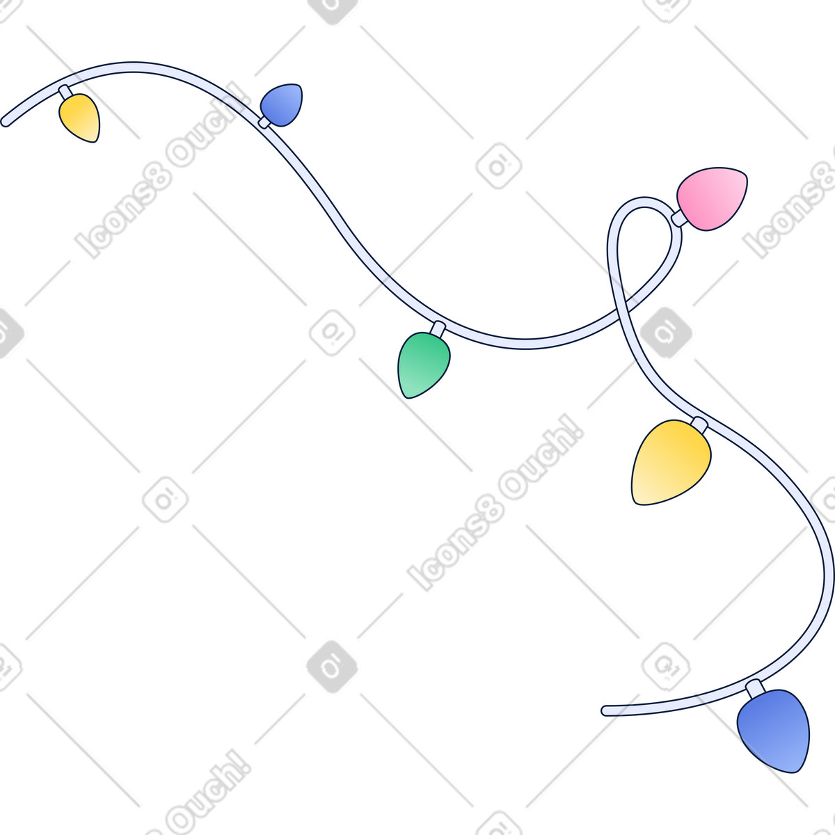 Light bulb garland illustration in Neat style download in PNG, SVG