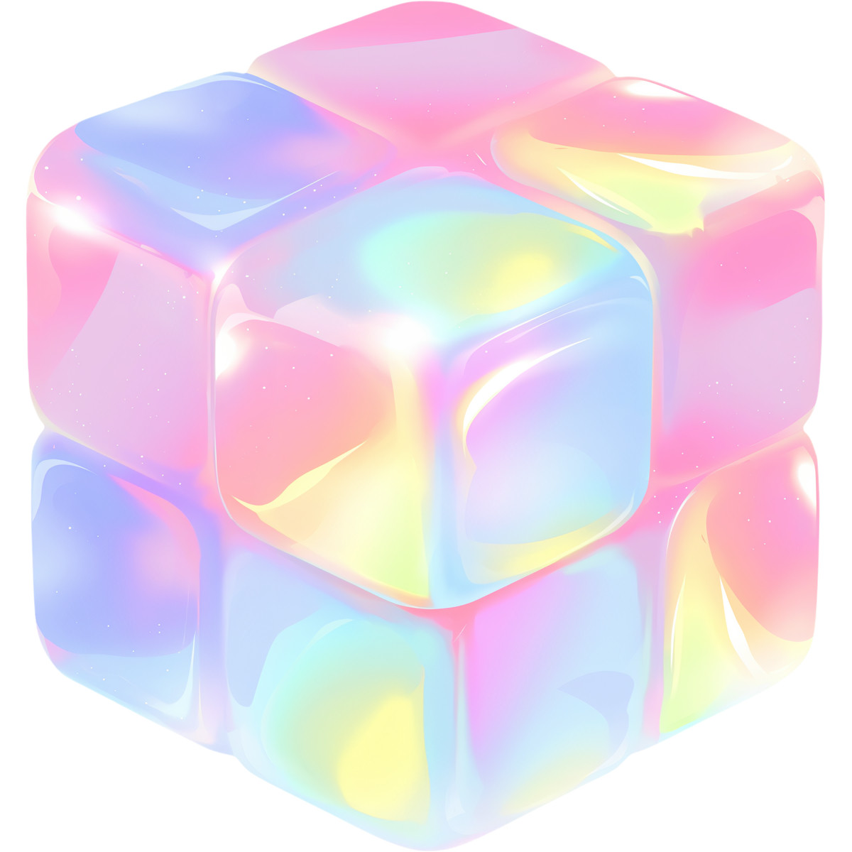 Cube of square blocks illustration in Fluid style download in PNG, SVG
