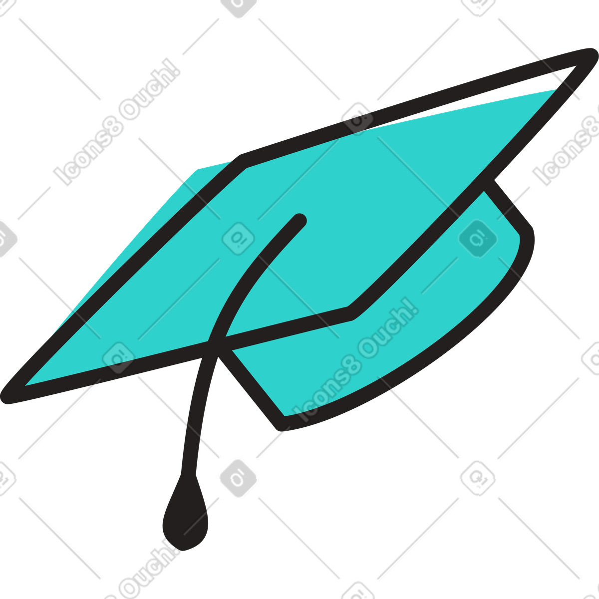 Abschlusskappe-Illustration im Little-Stil als Download in PNG, SVG