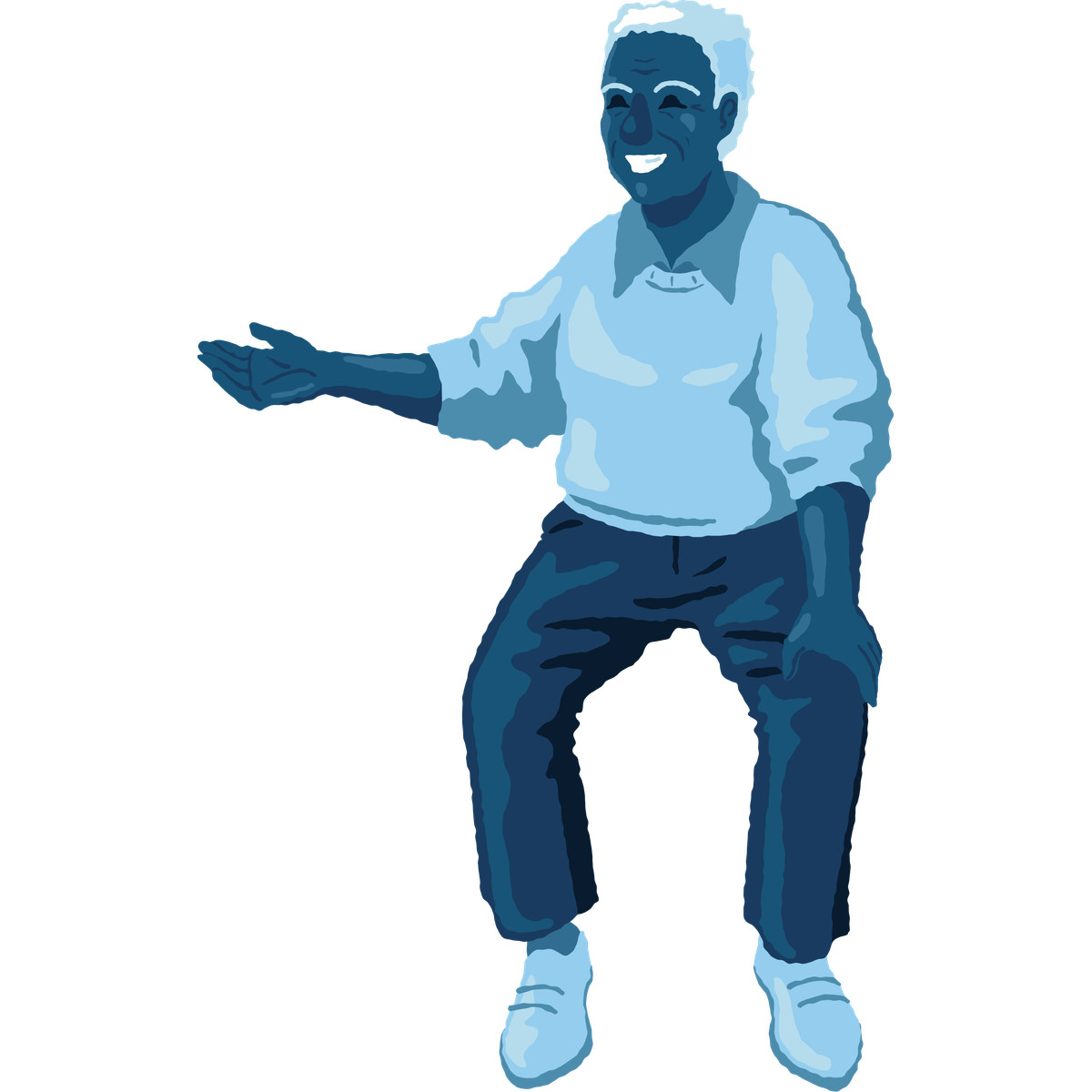 Cherry スタイルの Old man sitting のイラストをPNG、SVG形式でダウンロード