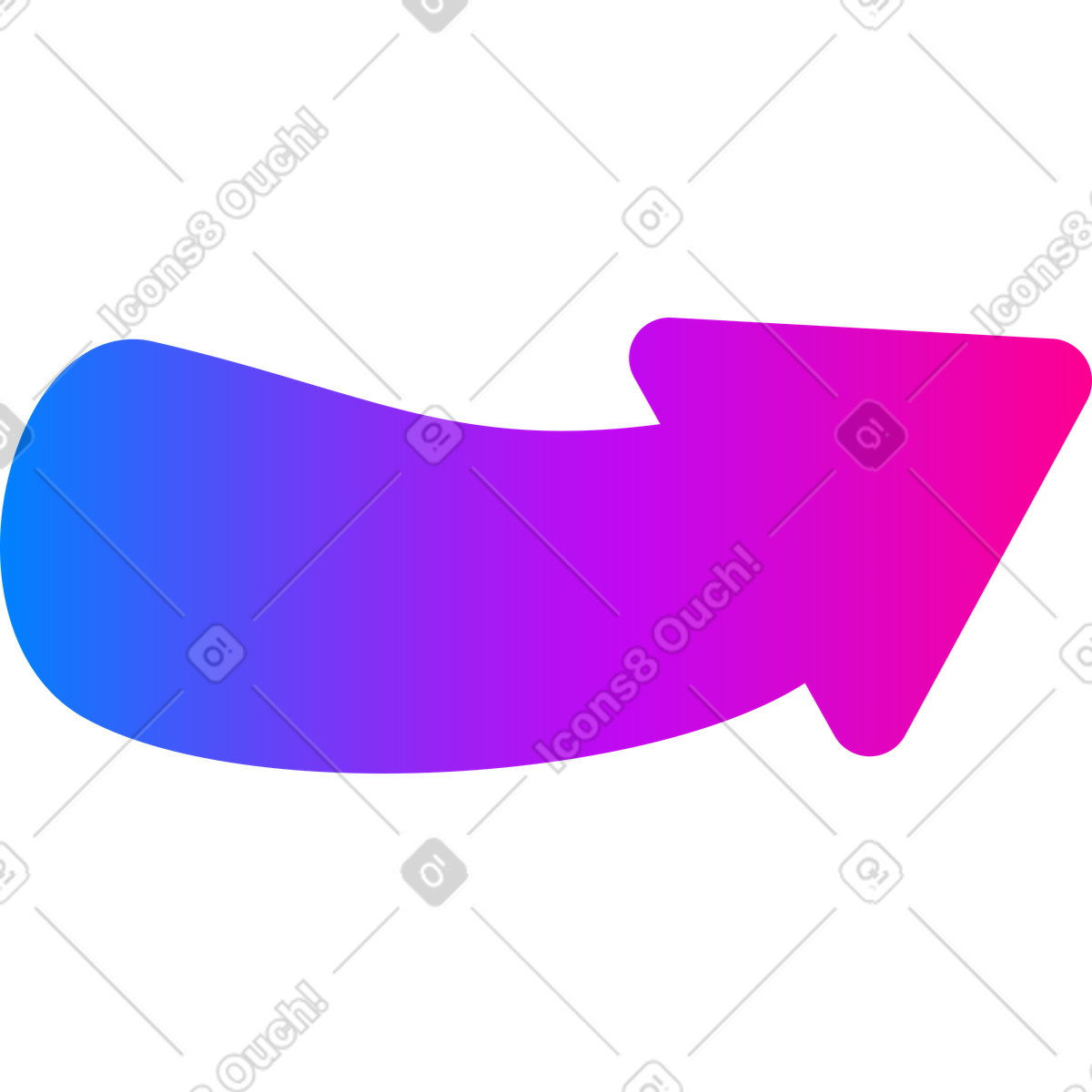 Freccia con gradiente illustrazione in stile Vibrant scarica in PNG, SVG