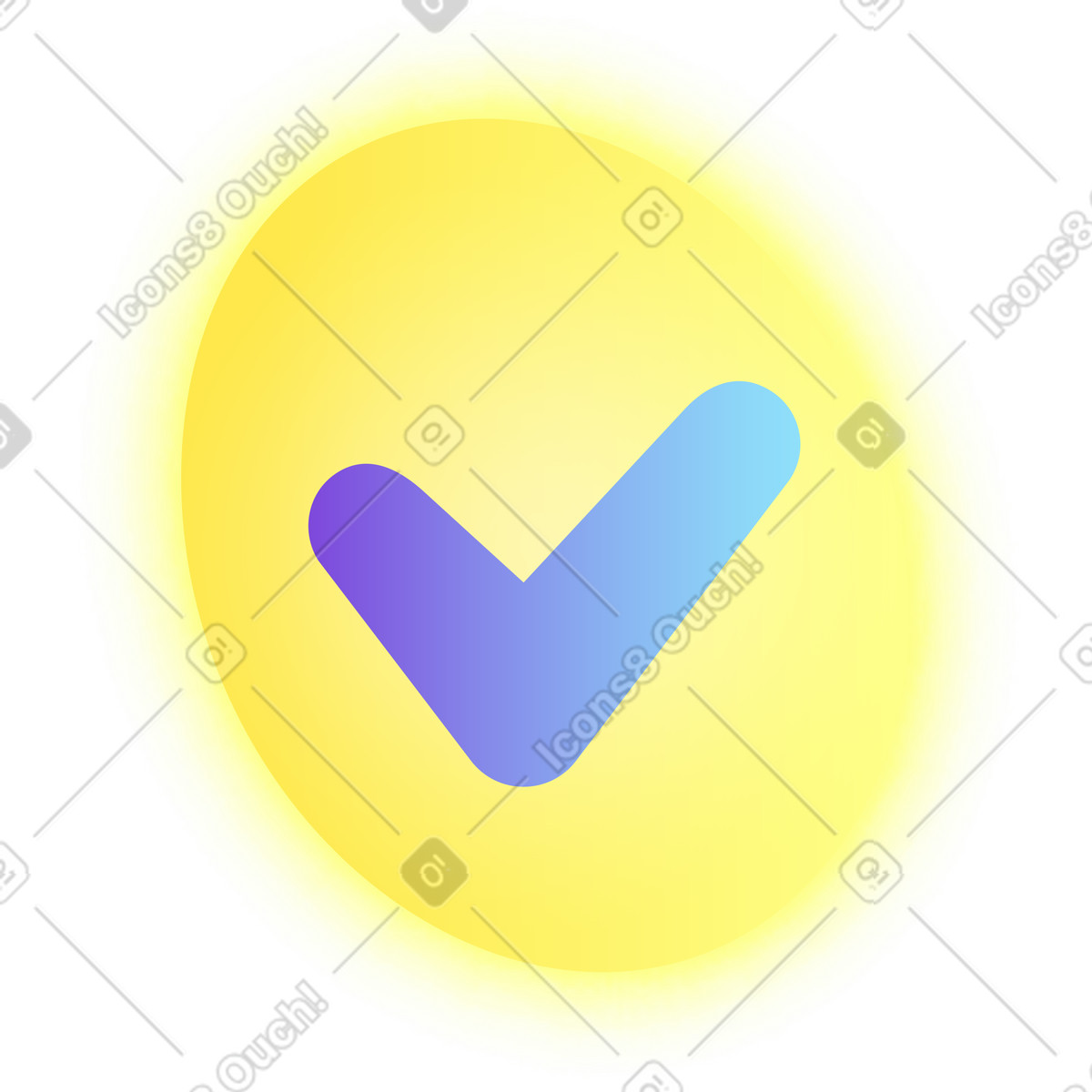 Illustration Cercle lumineux avec coche dans le style Isotech à télécharger aux formats PNG, SVG