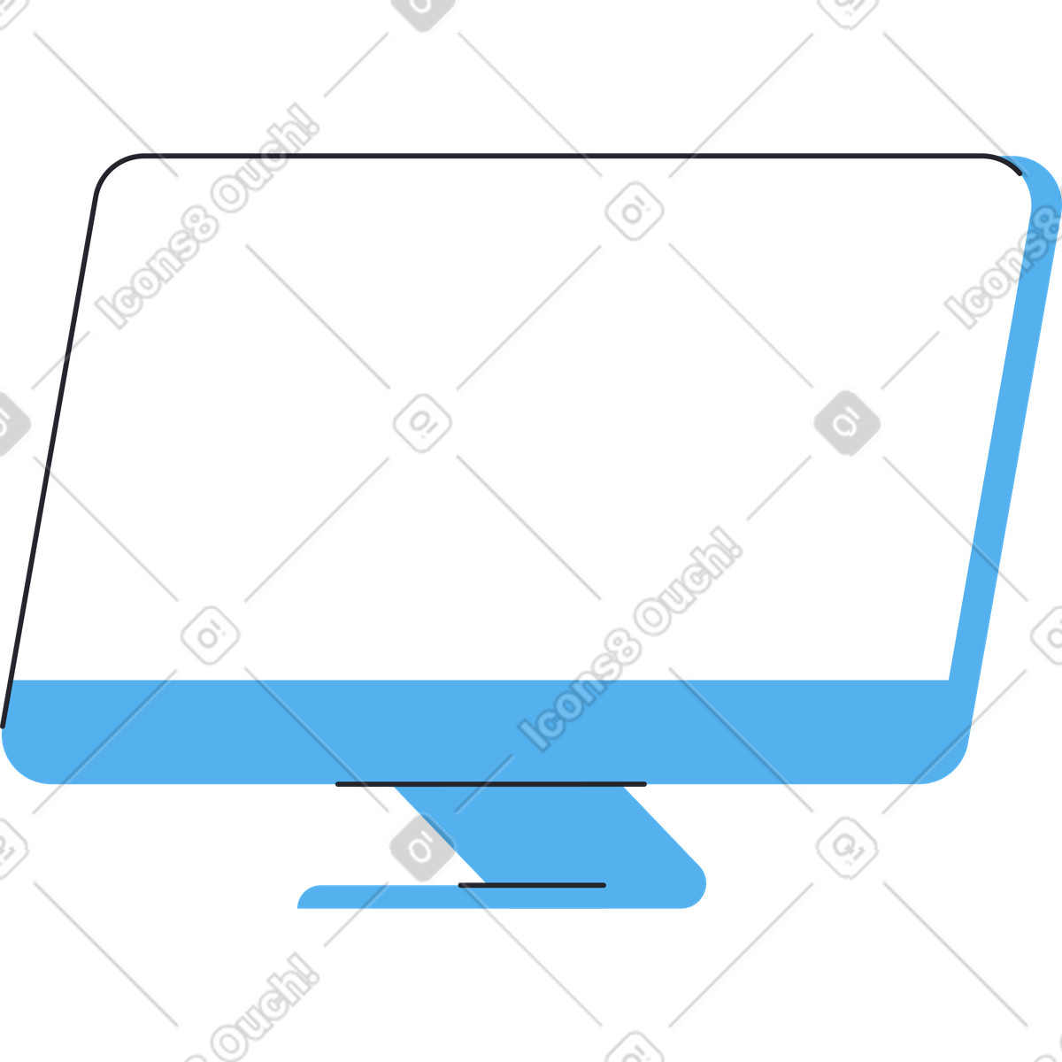Schermo del computer illustrazione in stile Boba scarica in PNG, SVG