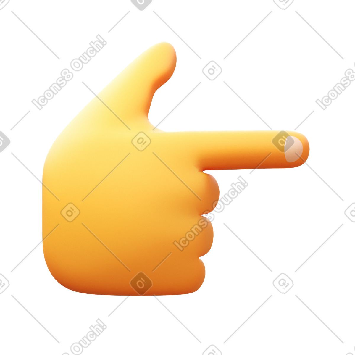 Finger pointing right illustrazione in stile 3D Fluency scarica in PNG, SVG