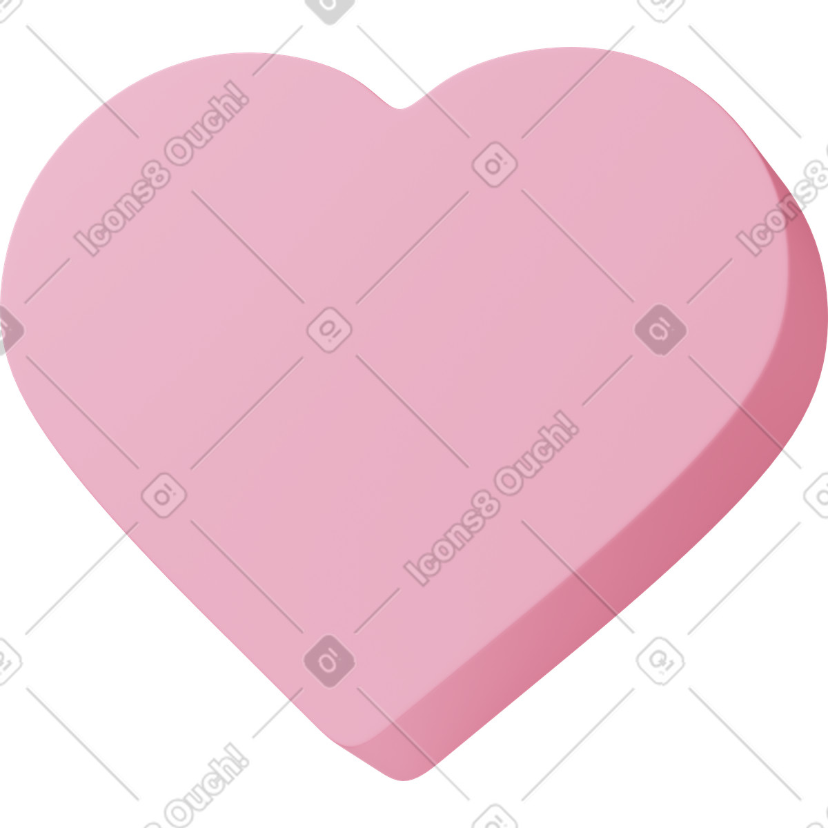 Ilustração de Pink heart em no estilo 3D Casual life para baixar em PNG, SVG