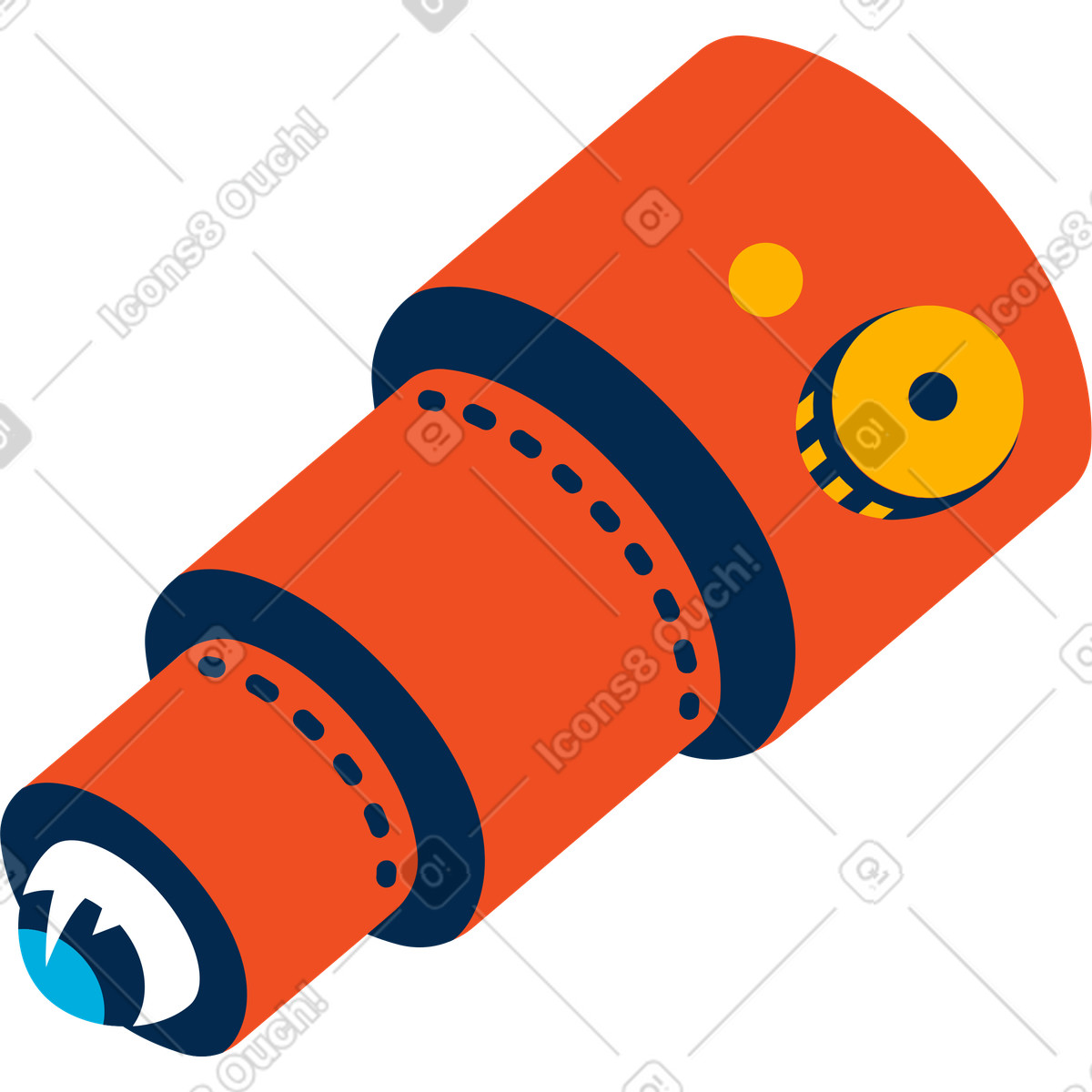 Telescopio illustrazione animata in stile Flame scaricabile in GIF, Lottie (JSON), AE