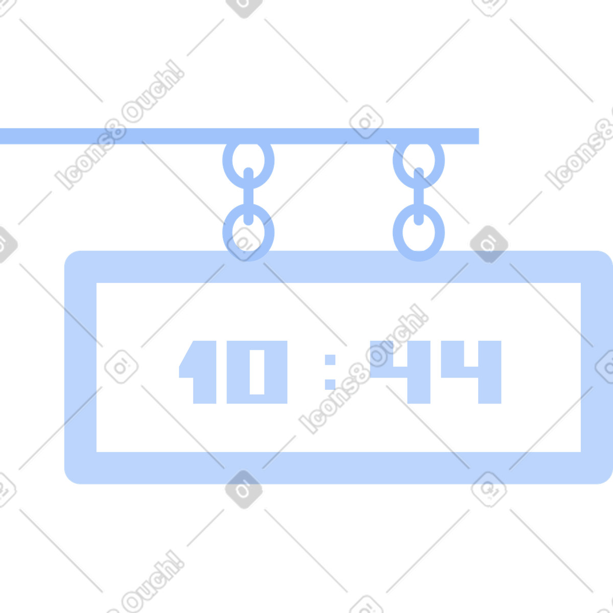 Wall clock illustration in Clip style download in PNG, SVG