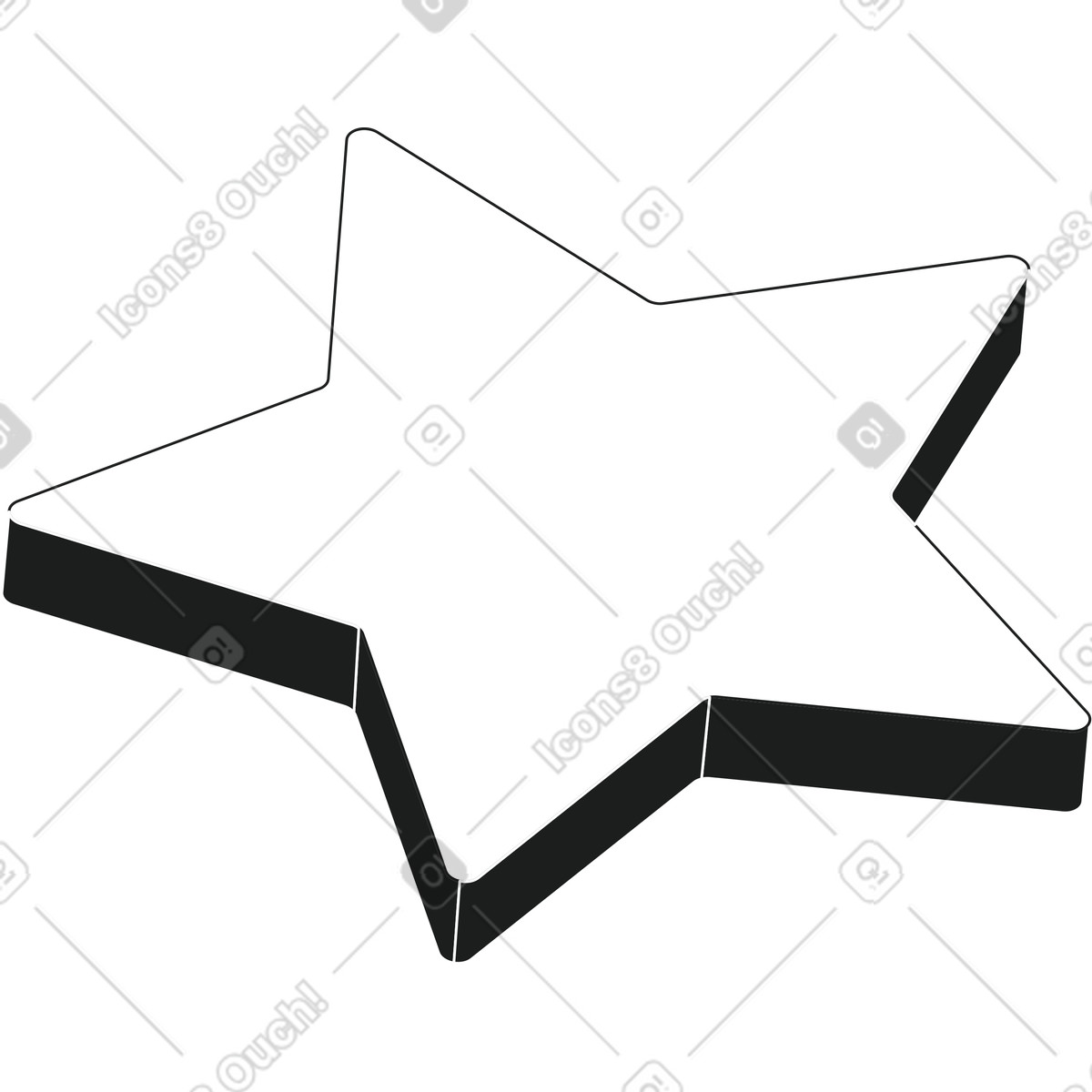 Ilustración Estrella blanca en estilo Strict a descargar en PNG y SVG