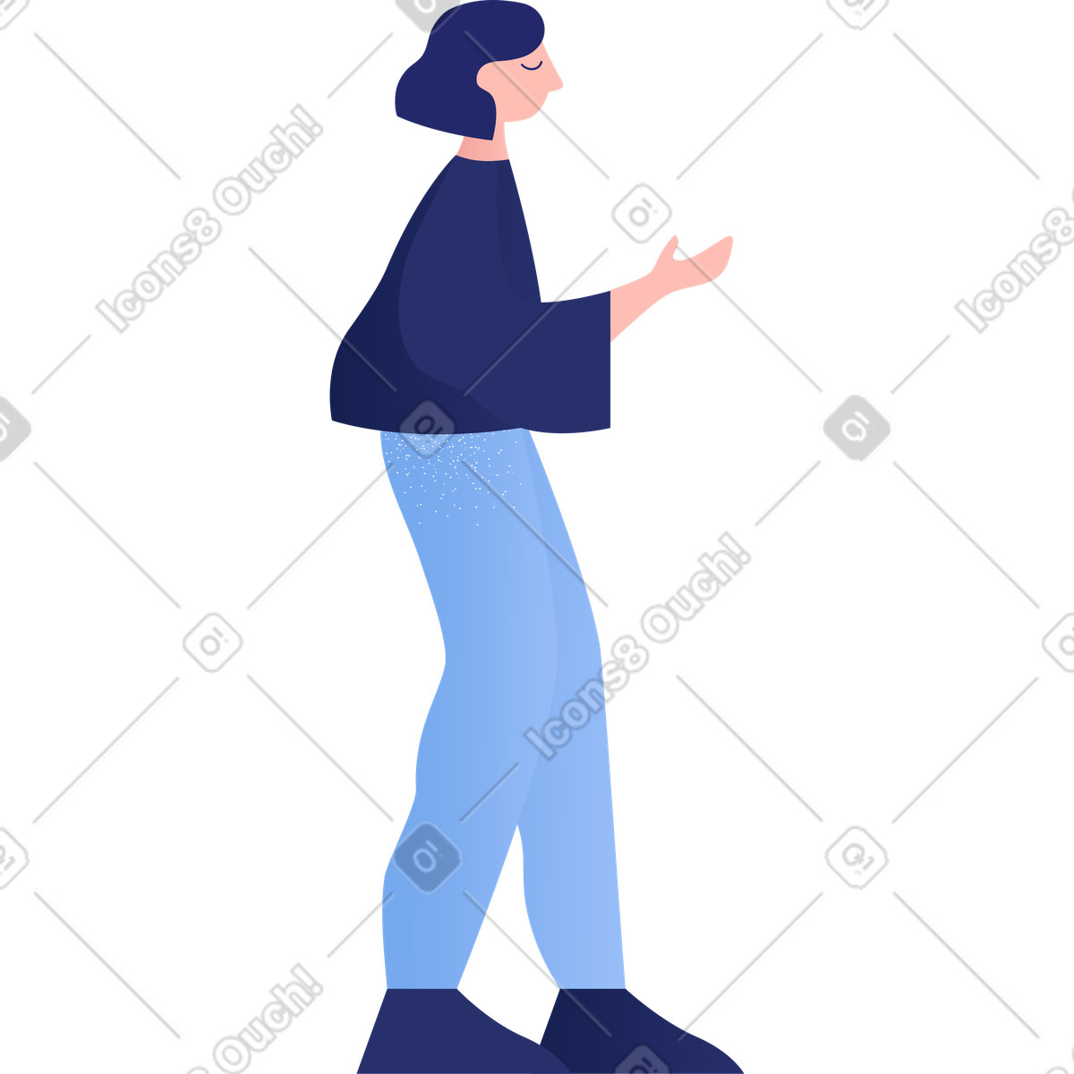 Clip スタイルの Woman のイラストをPNG、SVG形式でダウンロード