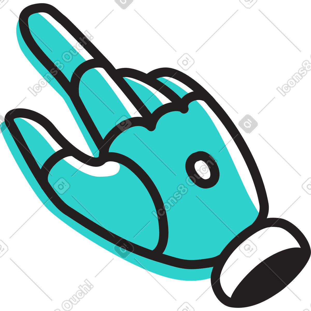Robot hand pointing illustration in Little style download in PNG, SVG