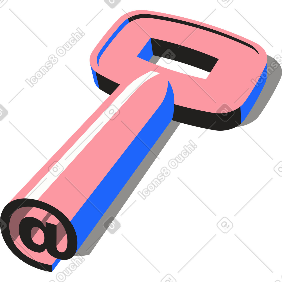 Иллюстрация Ключ со знаком электронной почты в PNG и SVG