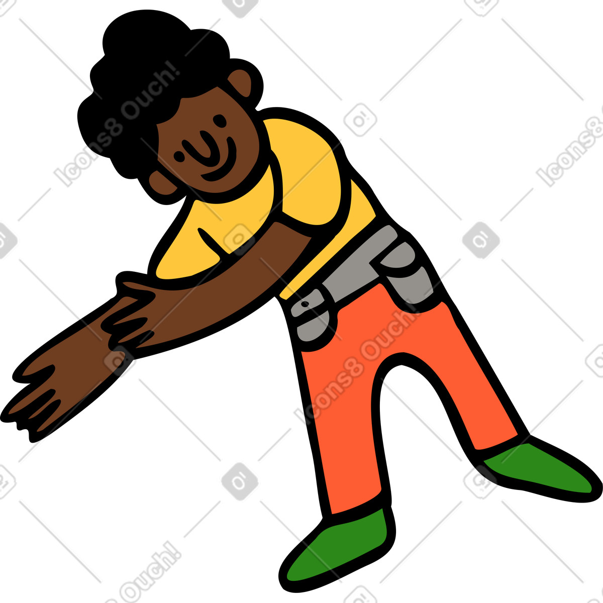 Ilustração de Homem em traje trabalho inclinado para baixo no estilo Comic baixar PNG, SVG