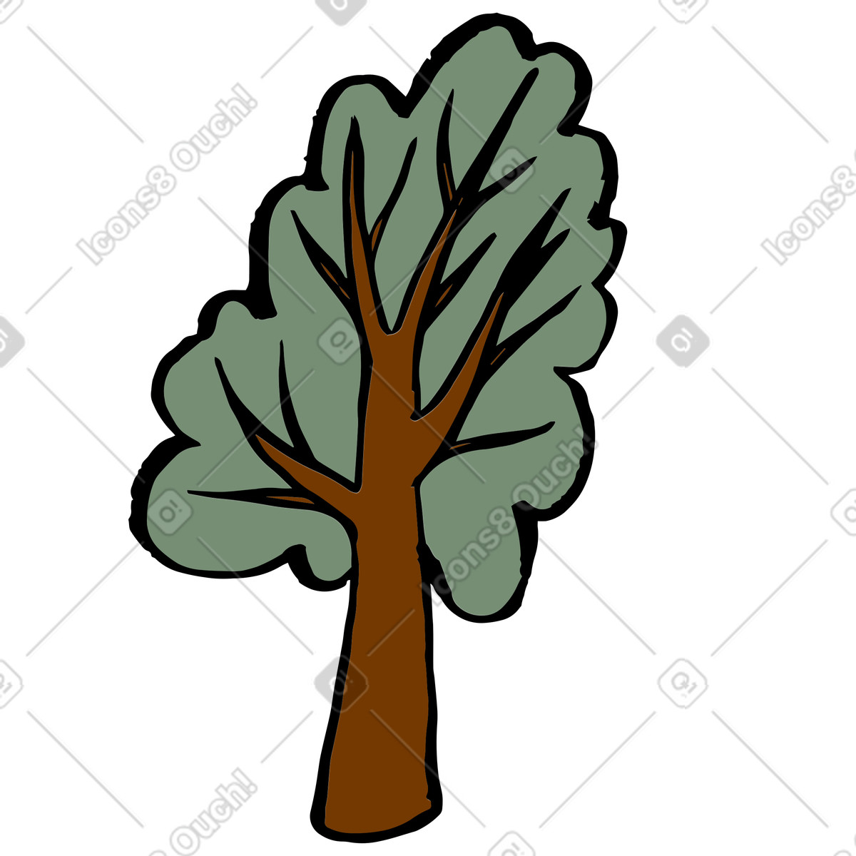 Baum-Illustration im Scandi-Stil als Download in PNG, SVG