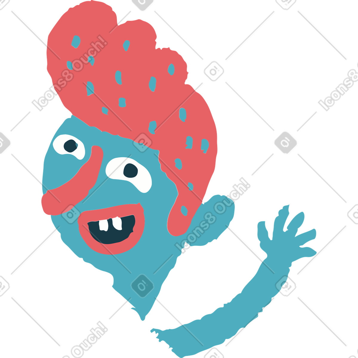Ilustración Hombre saludando en estilo Flamenco a descargar en PNG y SVG