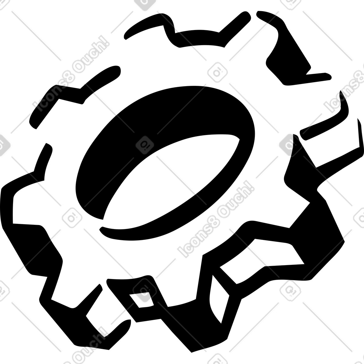 Gear mechanism symbol representing settings configuration and technical process control-Illustration im Line-Stil als Download in PNG, SVG