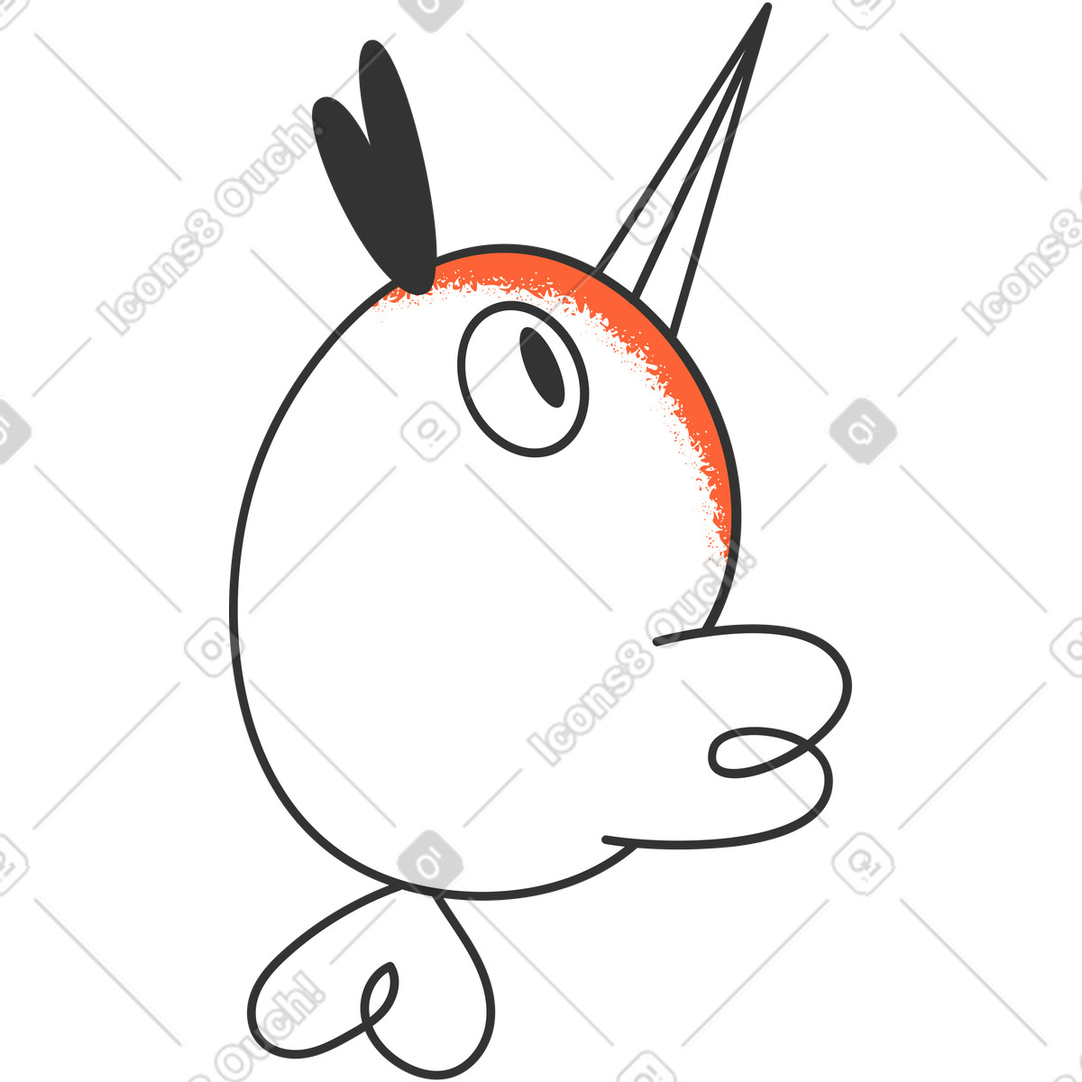 Ilustração de 鸟 em no estilo Crayon para baixar em PNG, SVG