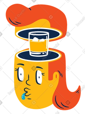 Woman with whiskey on her mind PNG, SVG