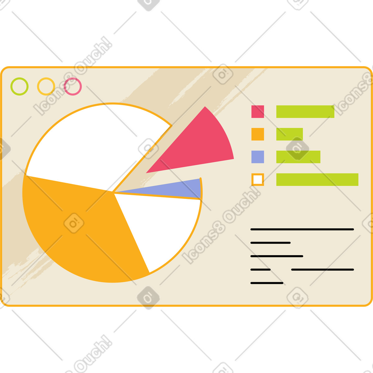 Pie chart window illustration in Juicy style download in PNG, SVG