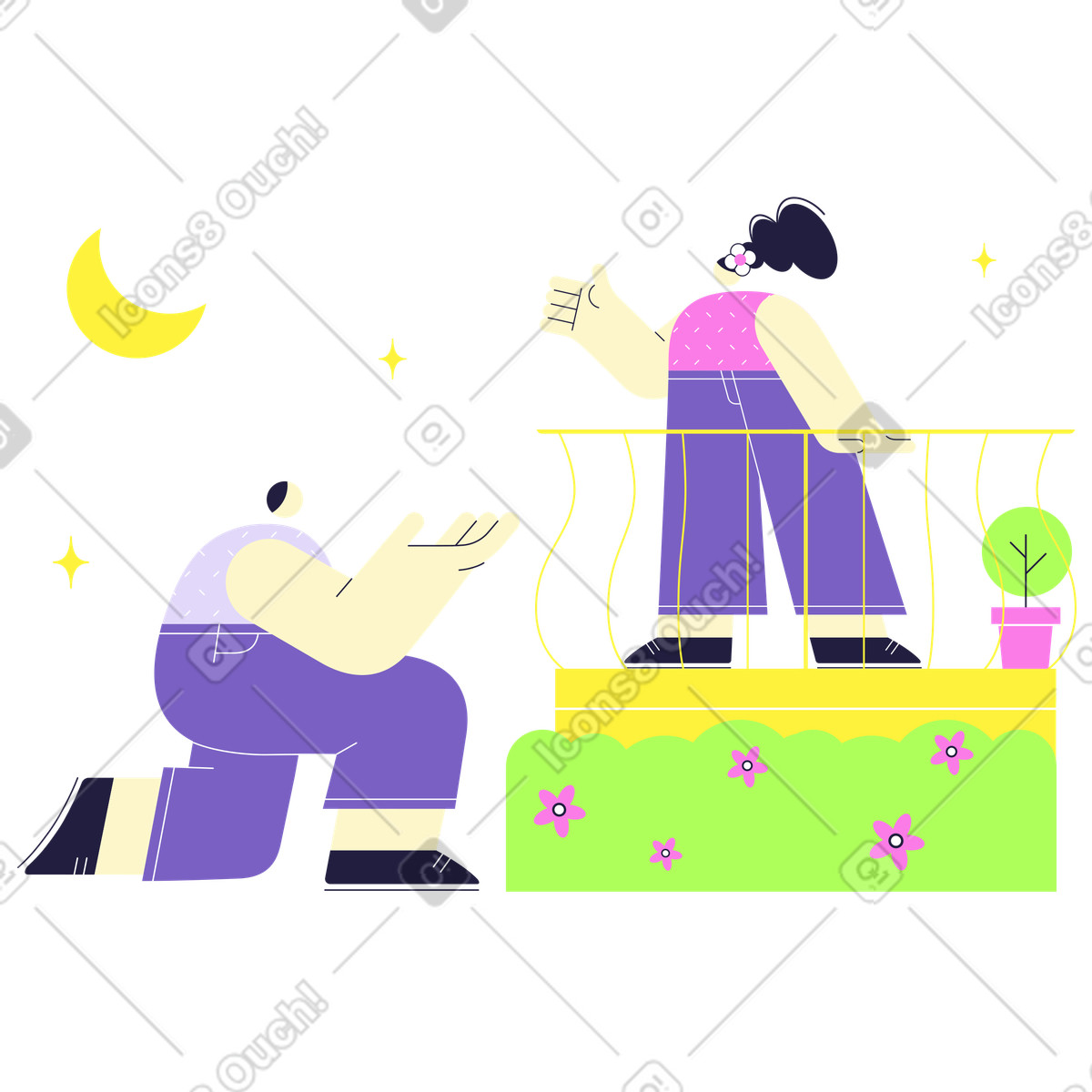 Ein geheimes date-Illustration in PNG, SVG