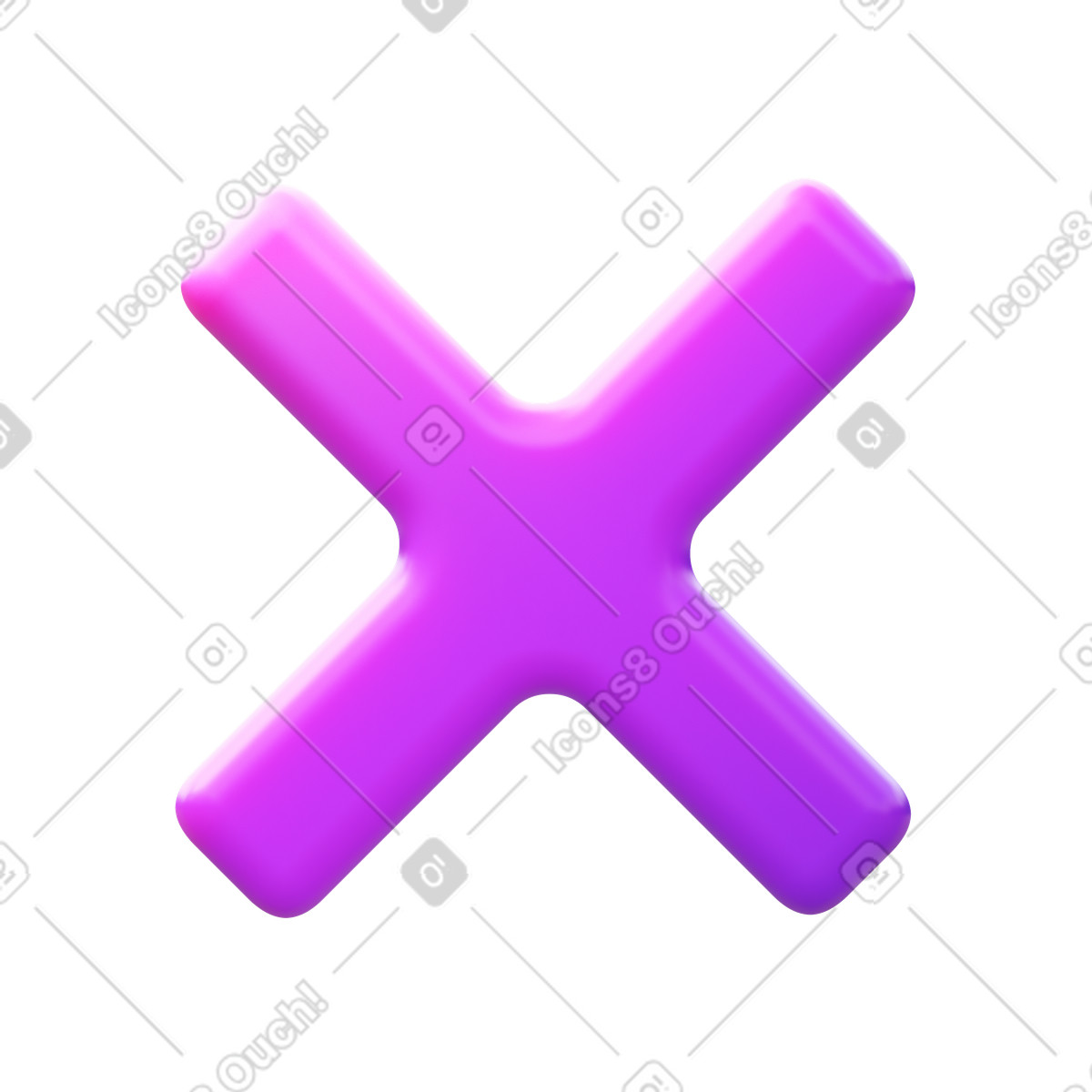 Ilustración Multiply x en estilo 3D Fluency a descargar en PNG y SVG