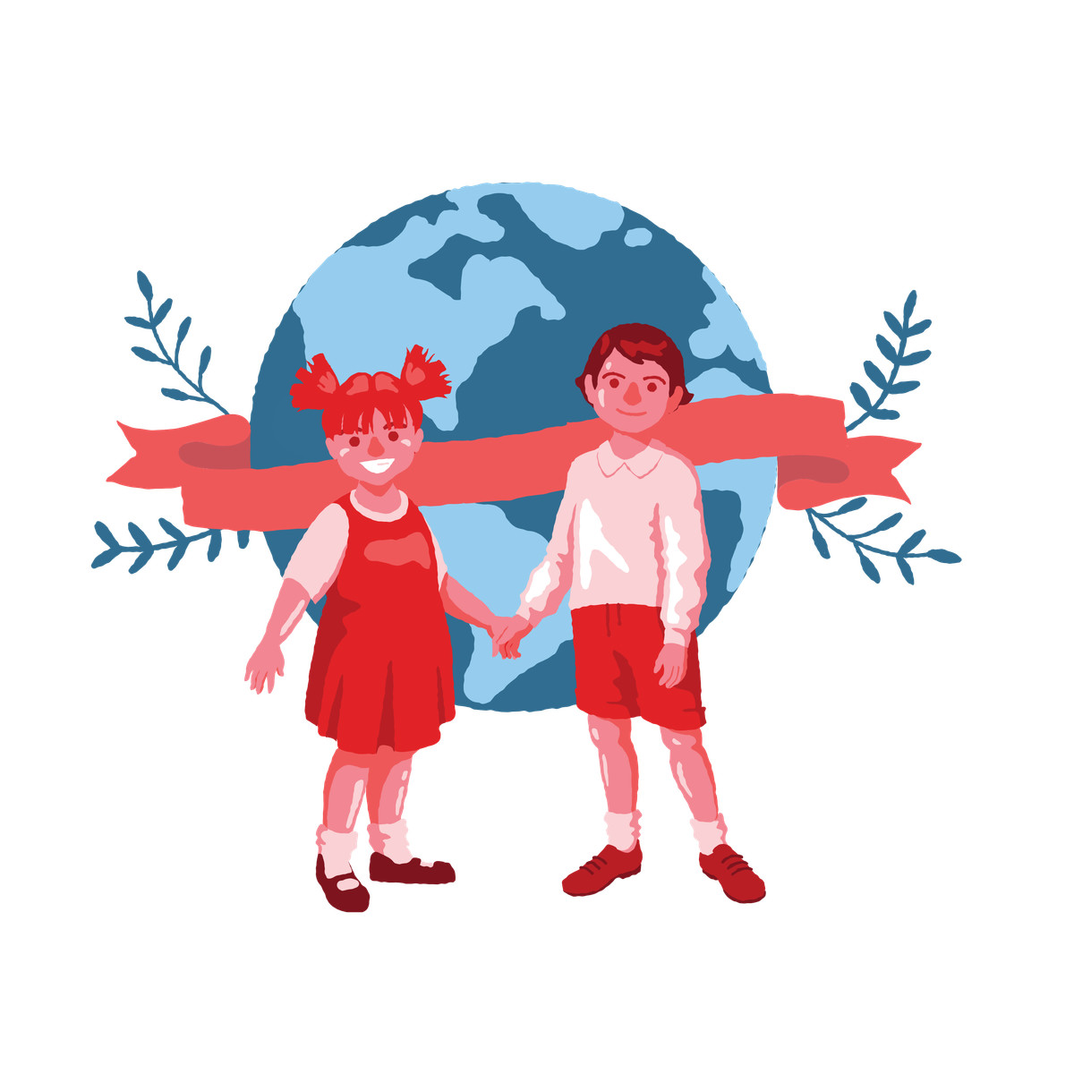 Illustration Friendship has no borders dans le style Cherry à télécharger aux formats PNG, SVG