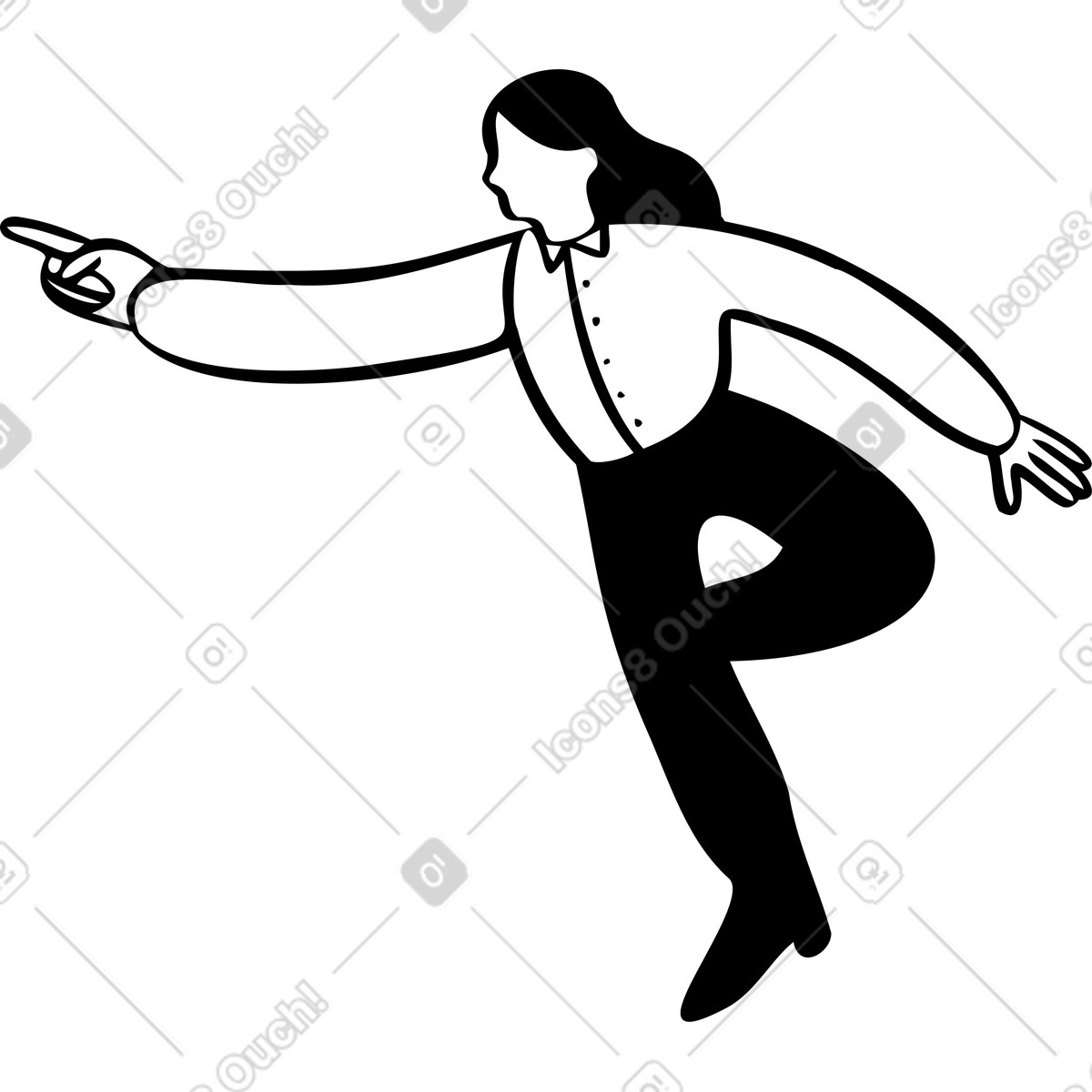 下载 Journal 风格的 女人望向远方 插画，支持 PNG、SVG 格式