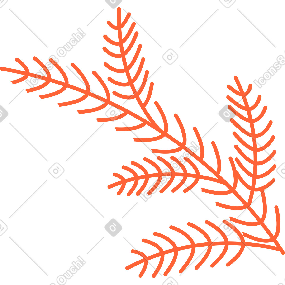 Tree branch illustration in Crayon style download in PNG, SVG