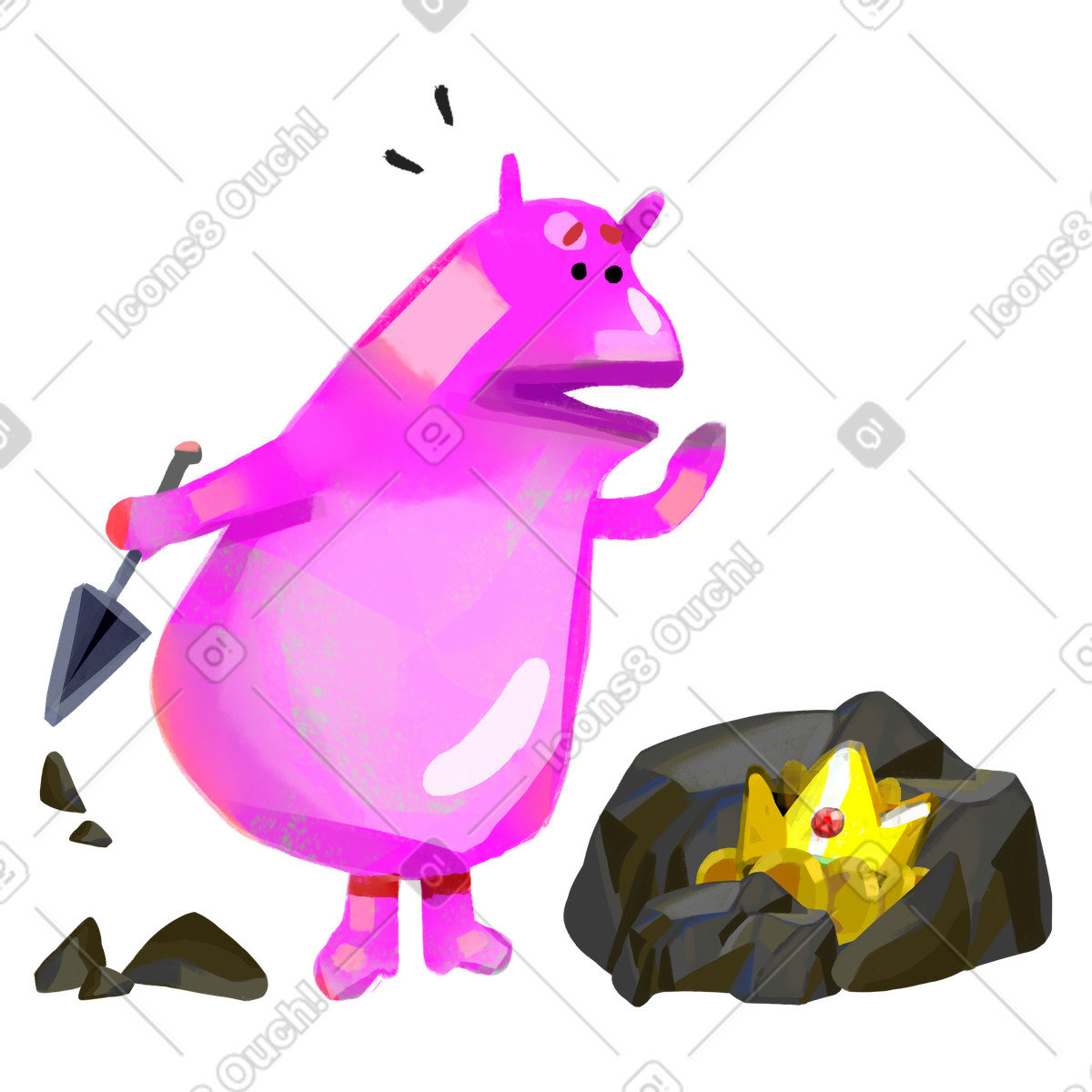 Treasures illustration in Atomic style download in PNG, SVG