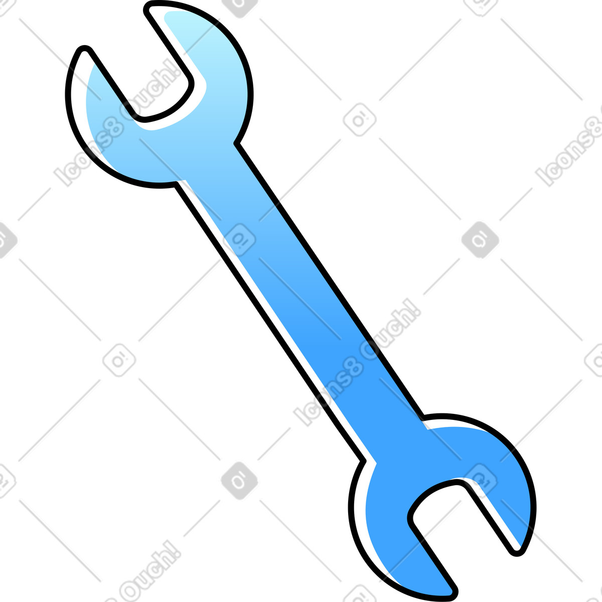 下载 Pocus 风格的 蓝色扳手 插画，支持 PNG、SVG 格式