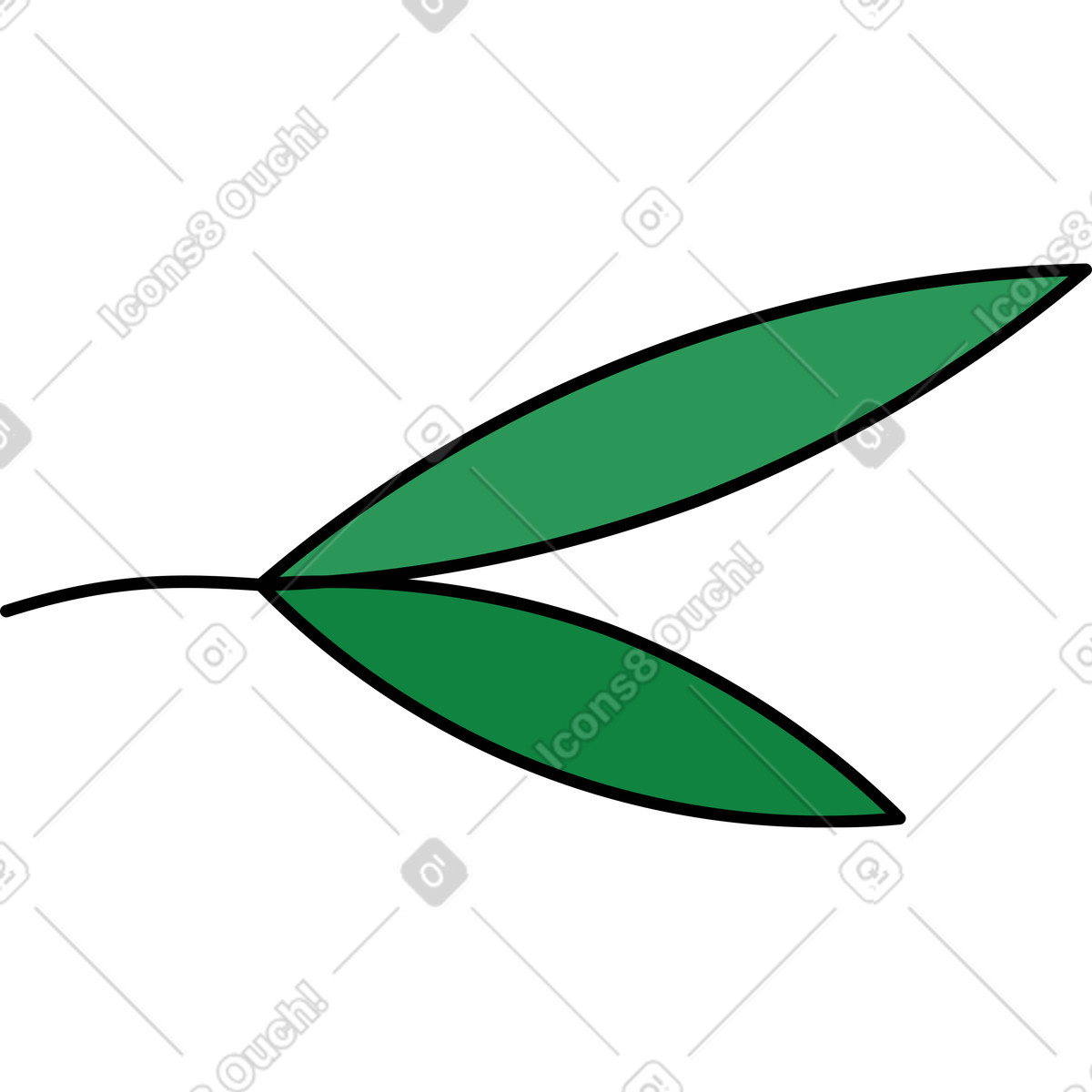 Иллюстрация Бамбуковый лист в стиле Surr — скачать в форматах PNG, SVG