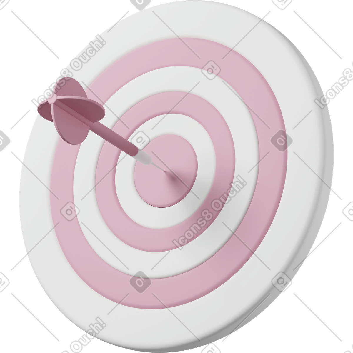 Target and dart-Illustration im 3D Casual life-Stil als Download in PNG, SVG