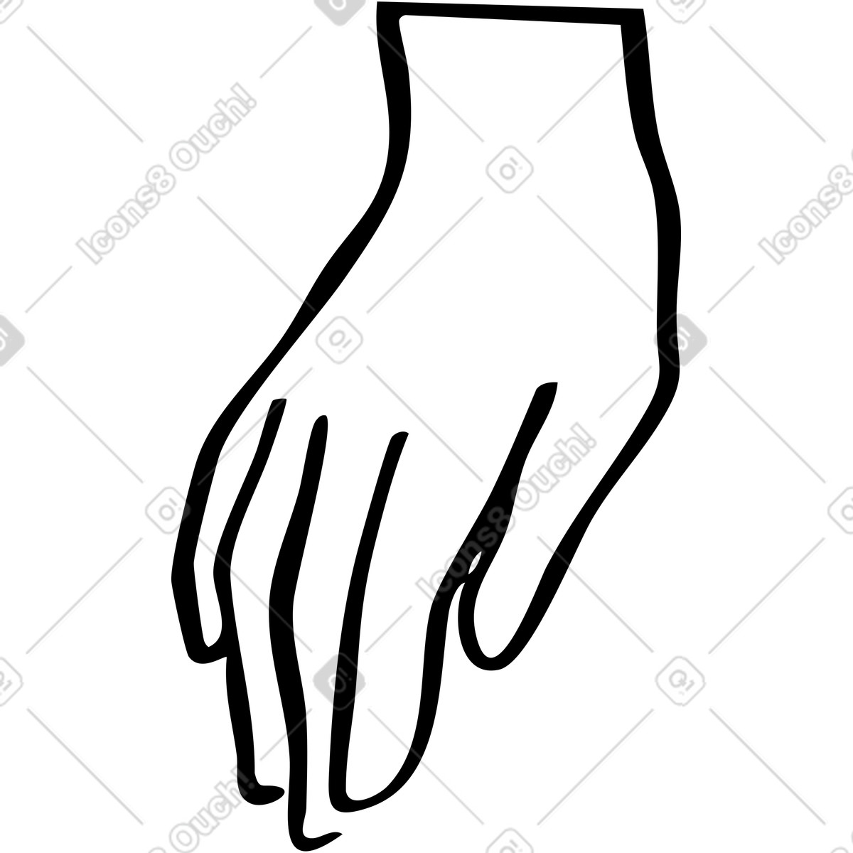 Right hand illustration in Line style download in PNG, SVG