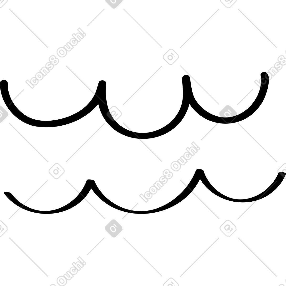 Twirl 스타일의 검은 파도 일러스트레이션 PNG, SVG 다운로드