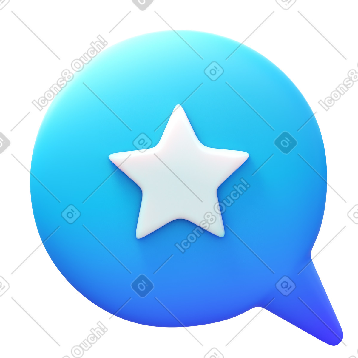 下载 3D Fluency 风格的 带星号的对话框 插画，支持 PNG、SVG 格式