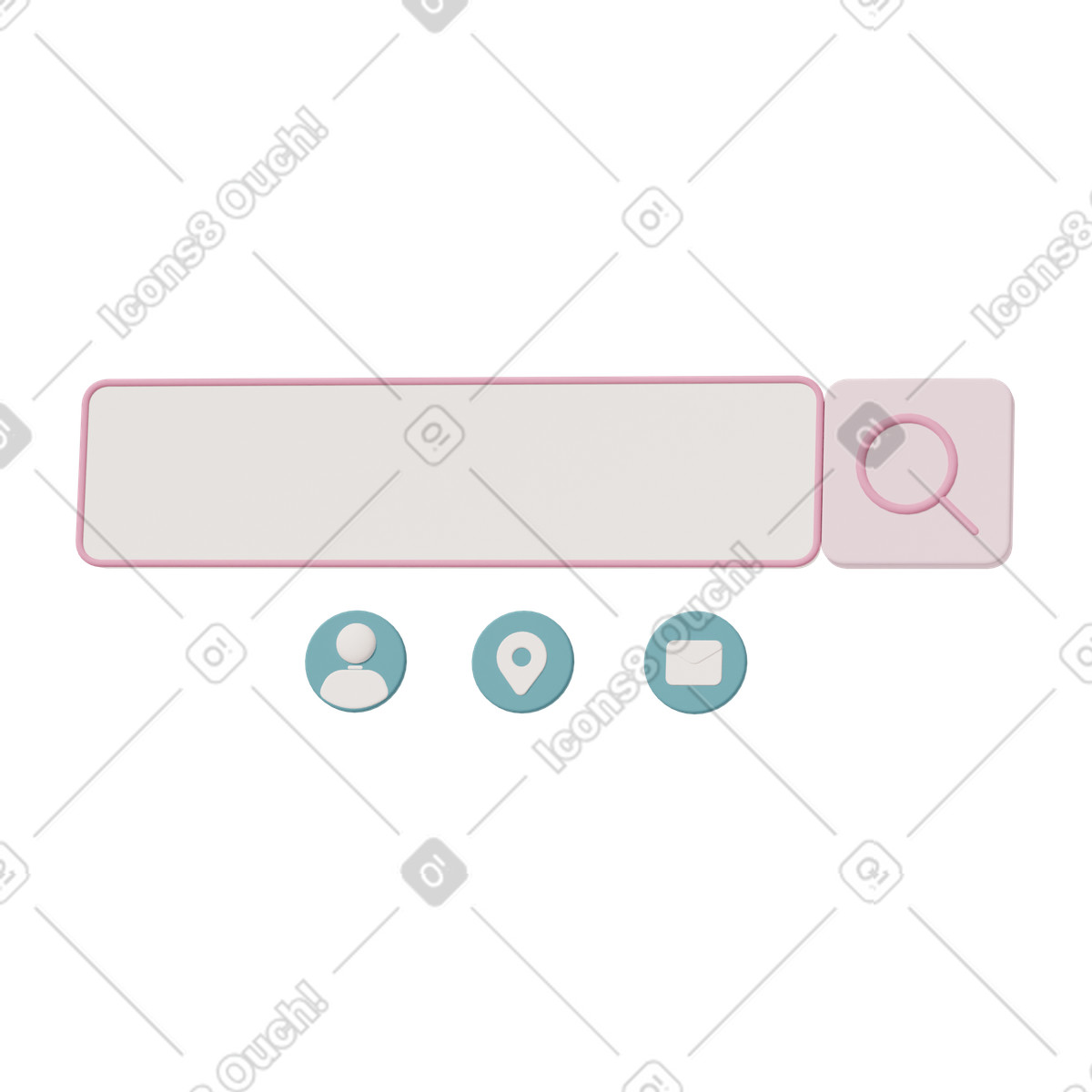 Ilustração de Search bar buttons em no estilo 3D Casual life para baixar em PNG, SVG