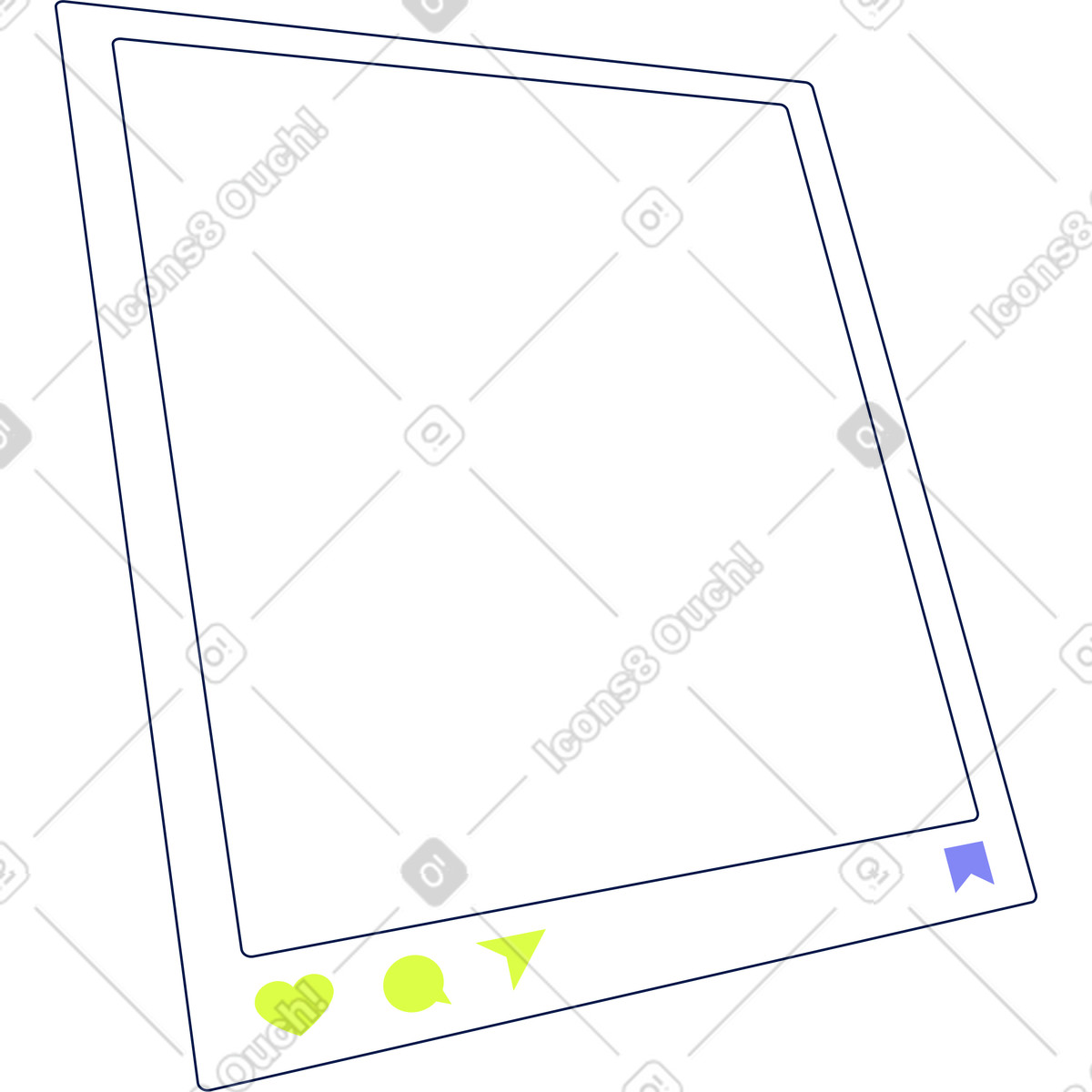 Ilustración Marco de publicación instagram en estilo Glow a descargar en PNG y SVG