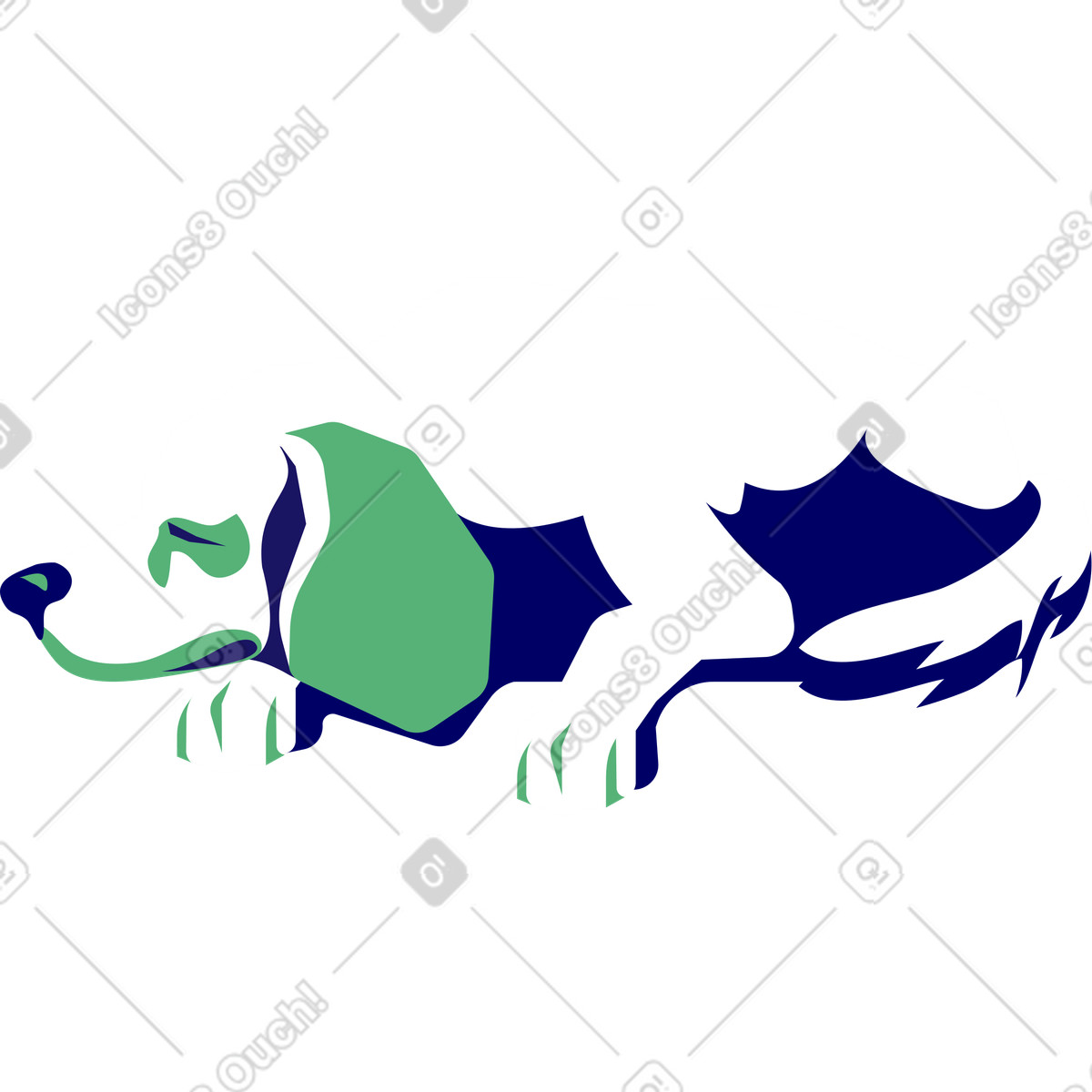 Ilustración Perro durmiendo en estilo Lounge a descargar en PNG y SVG