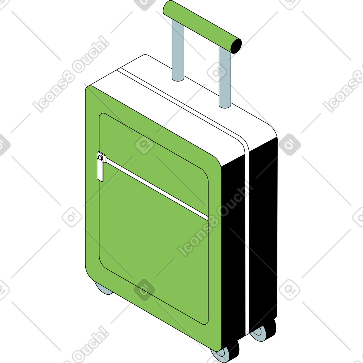 Valigia illustrazione in stile Isometric scarica in PNG, SVG