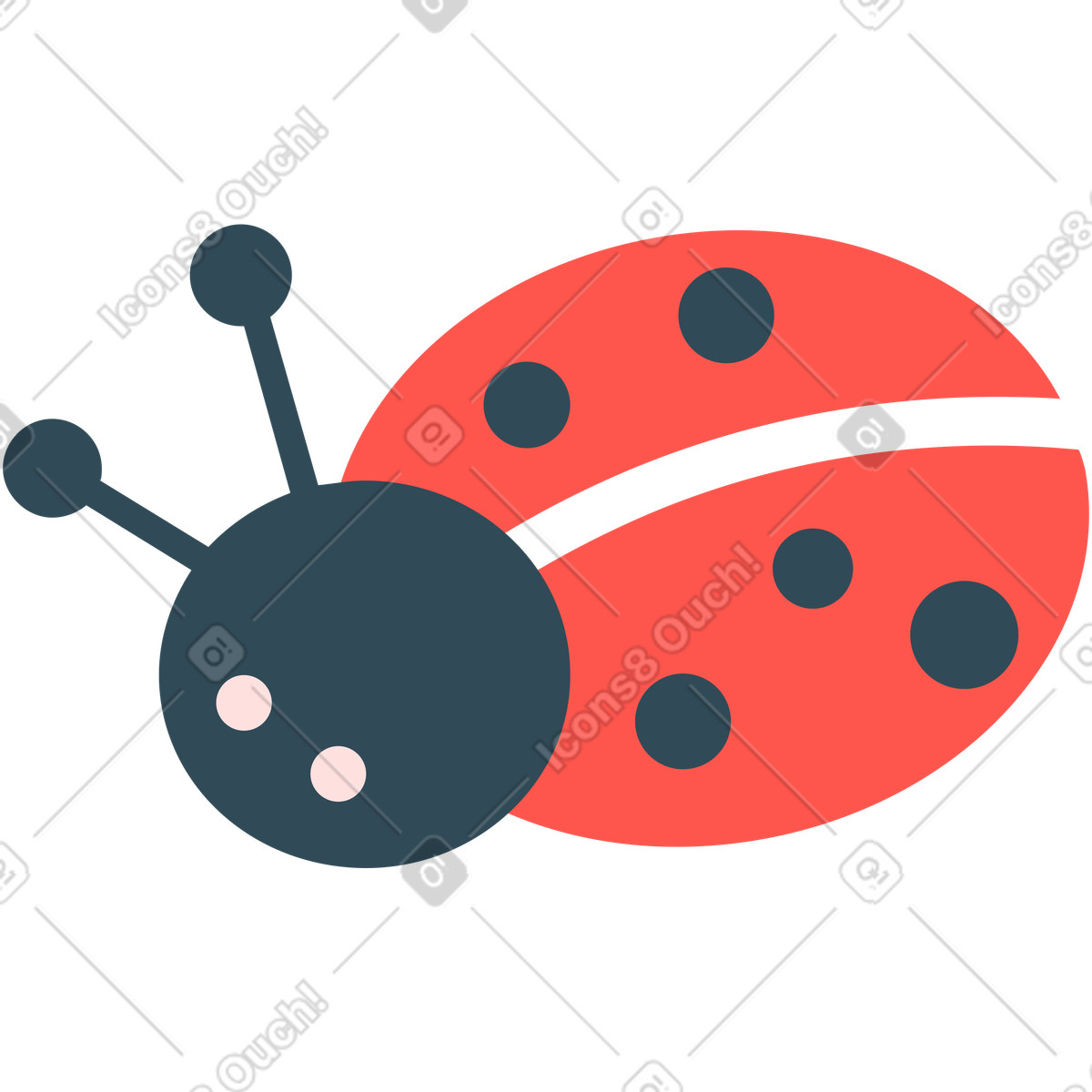Illustration Coccinelle dans le style Kingdom à télécharger aux formats PNG, SVG