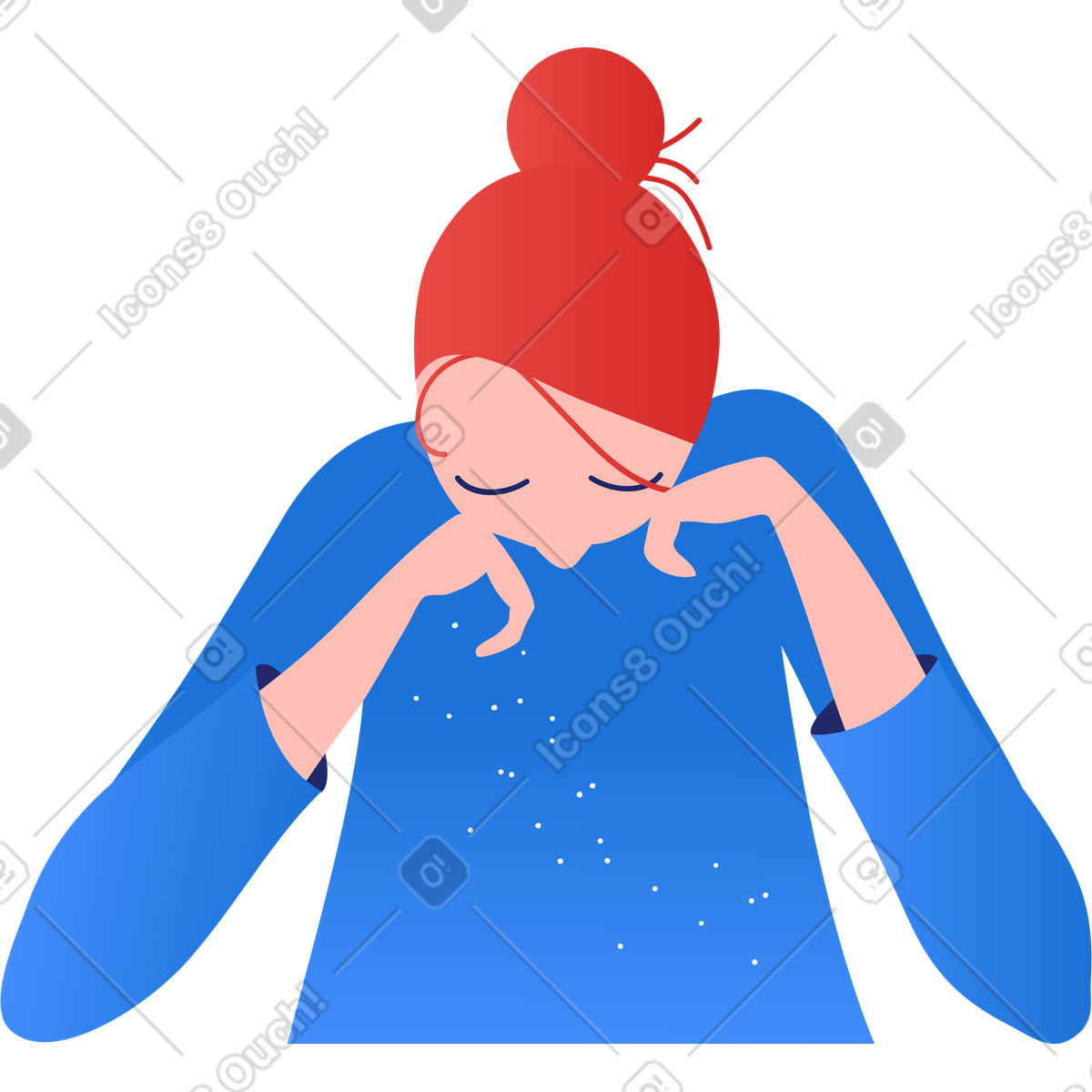 Donna seduta guardando in basso illustrazione stile Clip scarica PNG, SVG