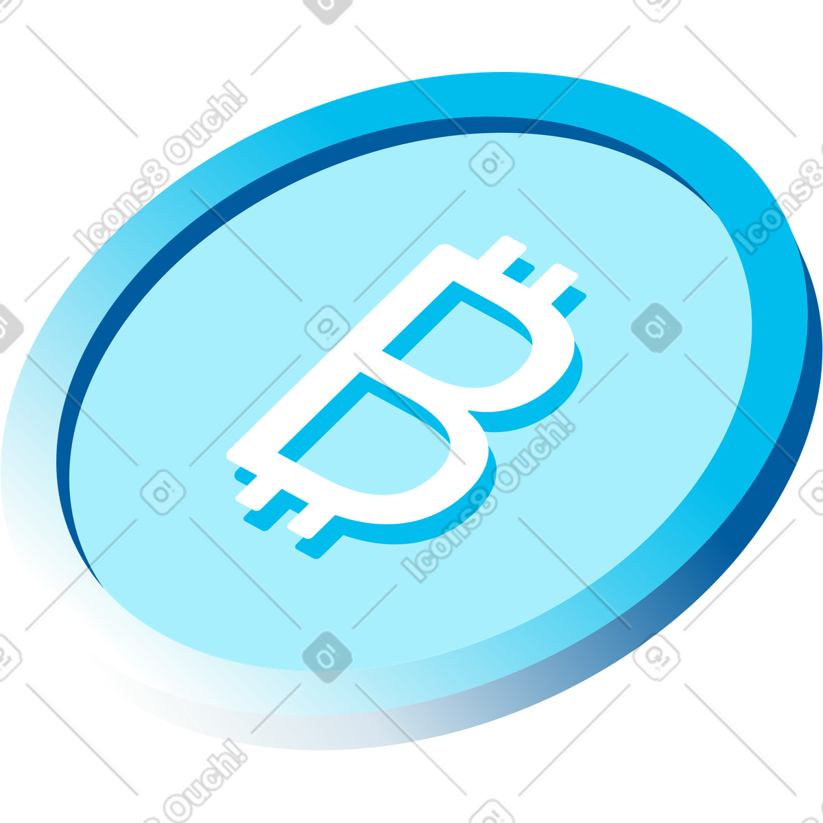 Ilustración Bitcoin en estilo Icy a descargar en PNG y SVG